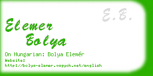 elemer bolya business card