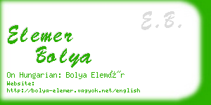 elemer bolya business card